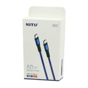 کابل تبدیل فست شارژ Nitu NC127 Type-C to Type-C 60W 1.2m