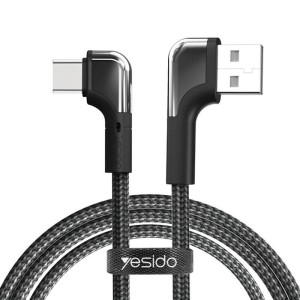 کابل تایپ سی فست شارژ 2.4 آمپر یسیدو CA80 دو سر L طول 1.2 متر