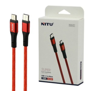 کابل تبدیل فست شارژ Nitu NC126 Type-C to MicroUSB 2.4A 1.2m