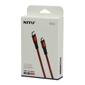 کابل تبدیل فست شارژ Nitu NC126 Type-C to MicroUSB 2.4A 1.2m