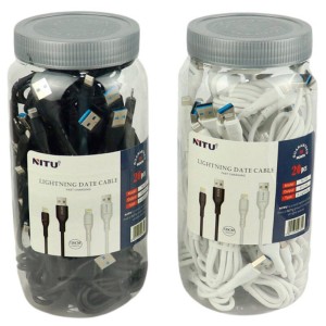 کابل آیفونی فست شارژ Nitu NC130 2.4A 1.2m بسته ۲۰ عددی