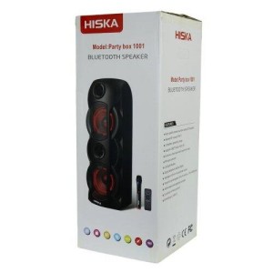 اسپیکر چمدانی بلوتوثی رم و فلش خور Hiska Party Box 1001 + میکروفون و ریموت کنترل