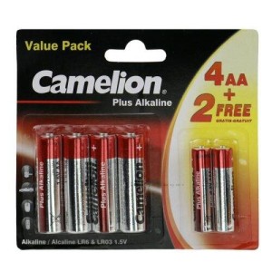 پک ۲+۴ باتری قلمی و نیم قلمی Camelion Puls Alkaline 1.5V