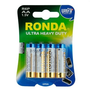 باتری چهارتایی قلمی Ronda Ultra Heavy Duty Ultra Plus R6P 1.5V AA بسته ۴۰ عددی