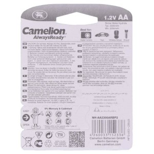 باتری دوتایی قلمی شارژی Camelion Always Ready Max AA 2300mAh