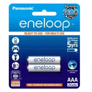 باتری ۲ تایی نیم قلمی شارژی Panasonic Eneloop BK-4MCCE