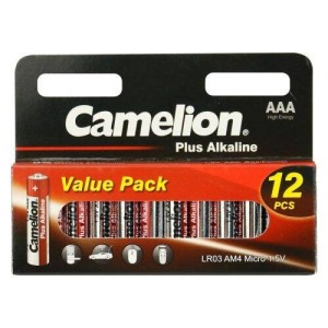 باتری نیم قلمی Camelion Plus Alkaline 1.5V AAA بسته ۱۲ عددی