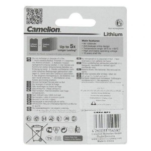 باتری کتابی Camelion Lithium CR9V 9V