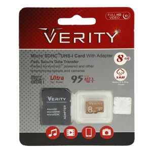 رم میکرو ۸ گیگ وریتی Verity Extreme U1 C10 95MB/s + خشاب