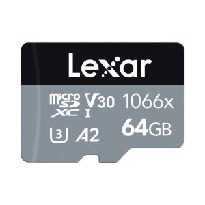 رم میکرو ۶۴ گیگ لکسار Lexar Silver Series 1066X A2 V30 U3 C10 160MB/s + خشاب