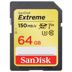 رم اس دی ۶۴ گیگ سن دیسک SanDisk Extreme SD U3 150MB/s