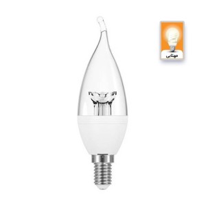 لامپ شمعی LED اشکی شفاف Noor E14 6W