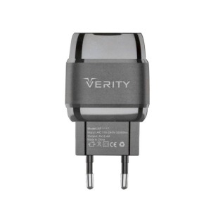 شارژر دیواری فست شارژ Verity AP2123 2Port 2.4A + کابل میکرو یو اس بی