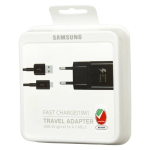 شارژر دیواری فست شارژ اورجینال Samsung EP-TA20EBE 2A + کابل میکرو یو اس بی
