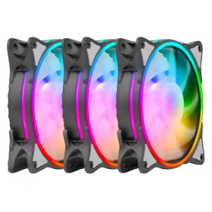 فن کیس گرین ۱۲*۱۲ Green HURACAN FAN GFK120M ARGB بسته ۳ عددی