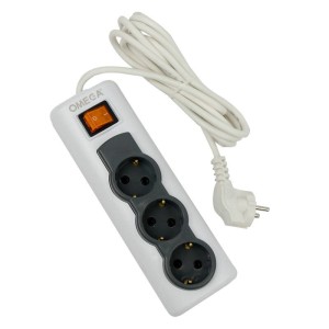 چند راهی ۳ خانه برق ارت دار امگا R3000 با کابل ۳ متری