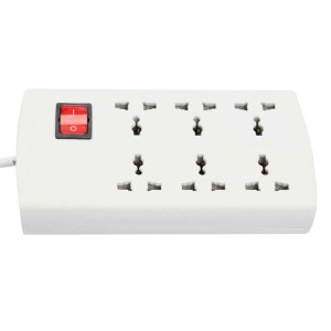 چند راهی ۶ خانه بدون ارت وحدت الکتریک MK با کابل ۱٫۶ متری