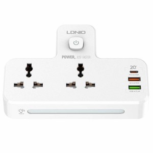 چند راهی ۲ خانه برق الدینیو SC2311 + شارژر USB و Type-C