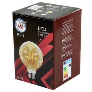 لامپ ادیسونی حبابی فیلامنتی Filament G95-A E27 4W
