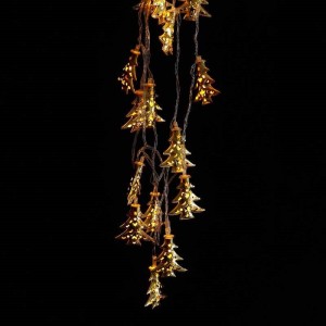 ریسه طرح درخت کریسمس طلایی فلزی آفتابی ۳ متری