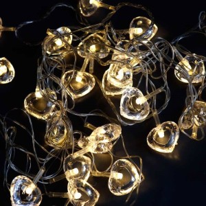 ریسه طرح قلب توخالی کریستالی آفتابی طول 4 متر