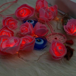 ریسه طرح گل فومی اکلیل دار صورتی آفتابی طول 2.5 متر