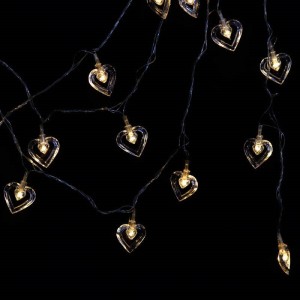 ریسه طرح قلب شیشه ای آفتابی طول 5.5 متر