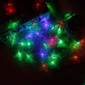 ریسه 38 لامپ طرح ستاره برفکی رنگی طول 5 متر