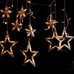 ریسه طرح ستاره پرده ای آفتابی طول 3 متر