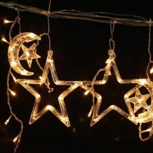 ریسه پرده ای طرح ستاره و ماه کوچک ۳ متری