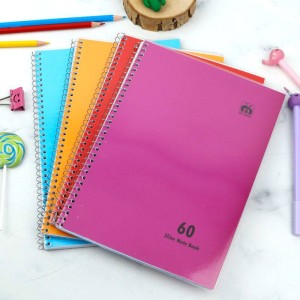 دفتر ۶۰ برگ ۲ خط ساده رنگی Nahal Alma کد ۷۶۳۳