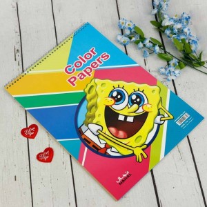 دفتر مقوایی رنگی سیمی ۲۰ برگ طرح کارتونی نهال آلما کد ۱۷۳۰