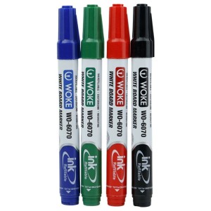 ماژیک وایت برد وک نوک تخت رنگی Woke WO-6070 بسته ۱۲ عددی