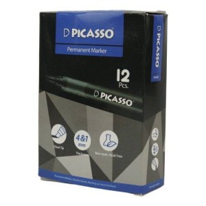 ماژیک معمولی پیکاسو نوک تخت Picasso PM-100 بسته ۱۲ عددی