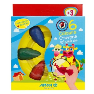 مداد شمعی ۶ رنگ آریا Arya 2054