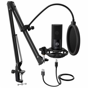 میکروفون کندانسور و پایه لرزشگیر Fifine T669 + پاپ فیلتر