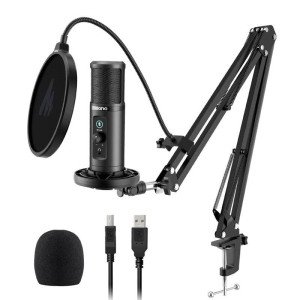 میکروفون کندانسور و پایه لرزشگیر Maono AU-PM422 + پاپ فیلتر