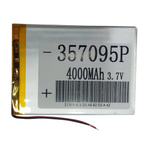 باتری لیتیومی آدامسی ۴۰۰۰mAh 95*70*3.5mm 357095P