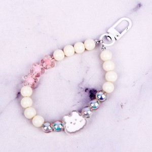 آویز موبایل دستبندی مروارید سفید