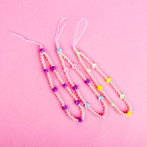 آویز فلش و موبایل دستبندی مروارید قلبی ریز