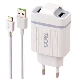 شارژر دیواری TSCO TTC49N 2Port 2.1A 10.5W + کابل تایپ سی