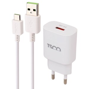 شارژر دیواری فست شارژ TSCO TTC61 QC3 PD 3.6A + کابل تایپ سی