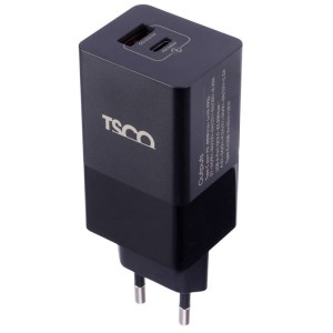 شارژر دیواری فست شارژ TSCO TTC 67 GaN 2Port QC3 PD 5A 65W Type-C + کابل تبدیل تایپ سی