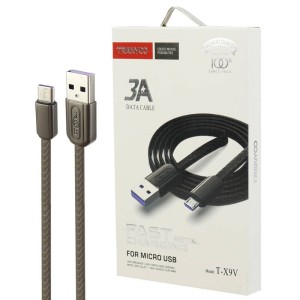 کابل میکرو یو اس بی فست شارژ Tranyoo T-X9V 3A 1m