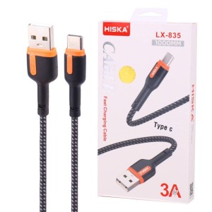 کابل تایپ سی فست شارژ Hiska LX-835 3A 1m