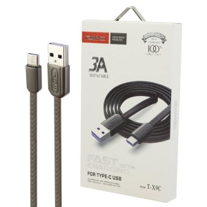 کابل تایپ سی فست شارژ Tranyoo T-X9C 3A 1m