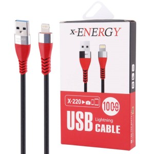 کابل لایتنینگ فست شارژ 2.4 آمپر ایکس انرژی X-220 طول 1 متر
