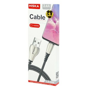 کابل آیفونی فست شارژ Hiska LX-288 2.4A 1m