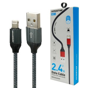 کابل آیفونی فست شارژ KingStar K21i 2.4A 1m