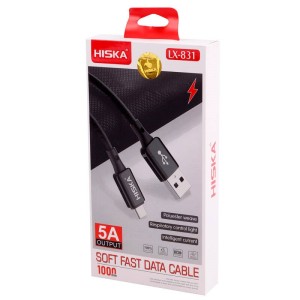 کابل آیفونی فست شارژ Hiska LX-831 5A 1m